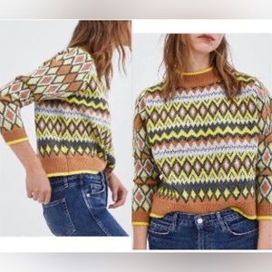 Zara Knit Pullover Argyle Sweater